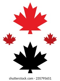 Vector Canadian maple leaf icon set