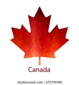 Vector Canadian Maple Leaf Icon. Simple maple leaf.