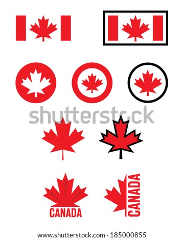 Vector Canadian Maple Leaf Icon and Logo Set