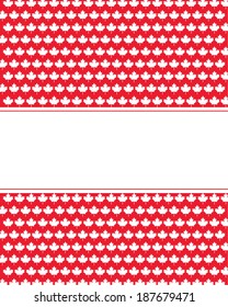 Vector Canadian Maple Leaf Pattern Frame and Invitation Template