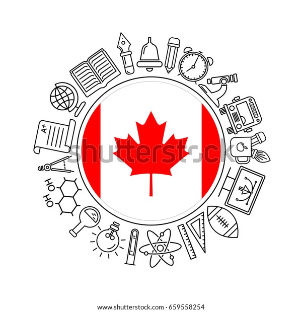 Vector Canadian School Background Black Linear Backgrounds