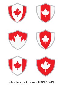 Vector Canadian Shield and Logo Set