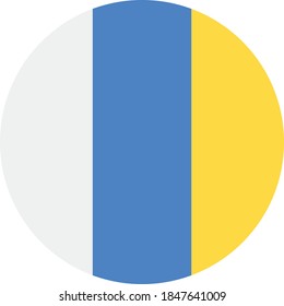 Vector - canary islands Flag Button Icon