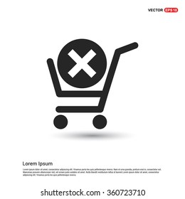 Vector cancel shopping cart icon