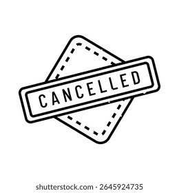 Vector cancelled label design icon for rejection or approval document