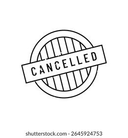 Vector cancelled label design icon for rejection or approval document