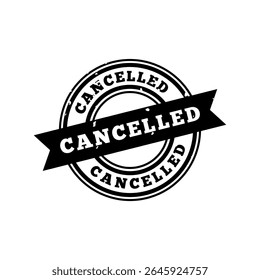Vector cancelled label design icon for rejection or approval document