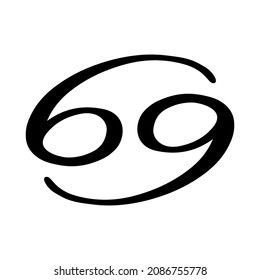 Vector Cancer zodiac sign. Astrology horoscope symbol on white background.