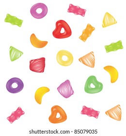 Vector candies jelly background