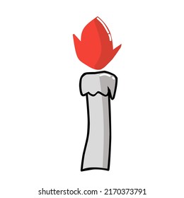 vector of a candle with a burning red flame