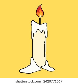 vector candle element cartoon style