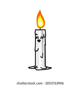 Vector candle girl with variation of emotions