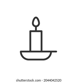 Vector candle line icon. Symbol in trendy outline style. Vector illustration isolated on a white background. 