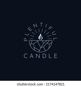 Vector candle logo design with unique icon