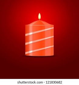 Vector Candle on red background