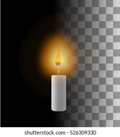 Vector candle on transparent background