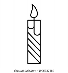  Vector Candle Outline Icon Design
