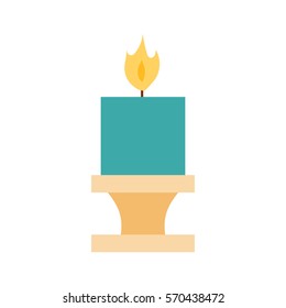 Vector candle romantic wax party decoration.
