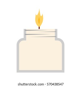 Vector candle romantic wax party decoration.