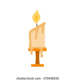 Vector candle romantic wax party decoration.