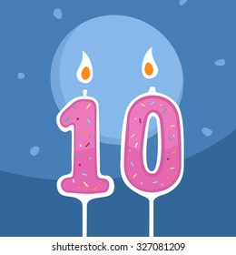 Vector Candle Ten Years