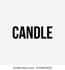 Vector candle text logo design