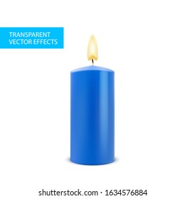 Vector candle wax isolated decoration. Candlelight flame for celebration. Glowing realistic candle light on white