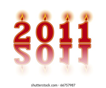 vector candles 2011 on white background