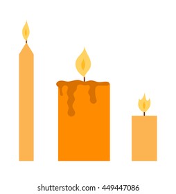 Vector candles in flat style