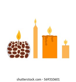 Vector candles romantic wax party decoration.