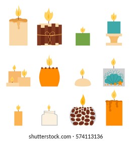 Vector candles romantic wax party decoration.