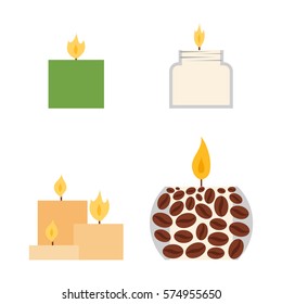 Vector candles romantic wax party decoration.