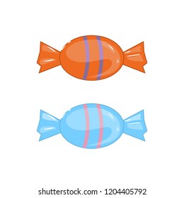 Vector candy blue and red isolate don a white background.Desert tasty  food icon,symbol,sign over white.Sweet dessert