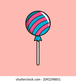 Vector candy cane. Sweet bright lollipop