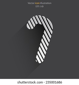 Vector candy cane web flat icon. Eps 10.