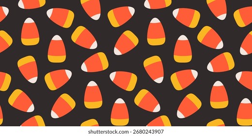 Vector Candy corn seamless pattern. Halloween background