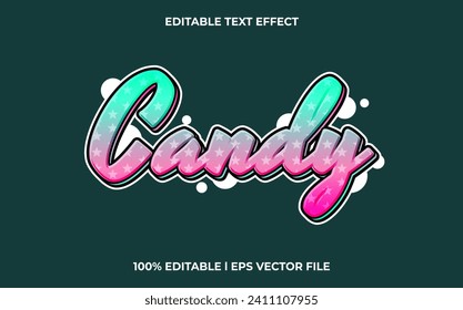 Vector candy editable font. typography template text effect. lettering vector illustration logo