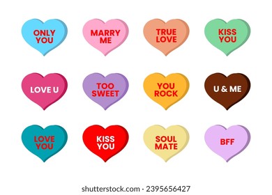Vector candy hearts template design