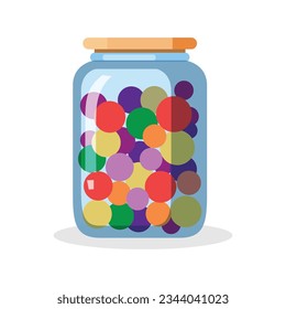 Vector candy in jar colorful vector illustration.