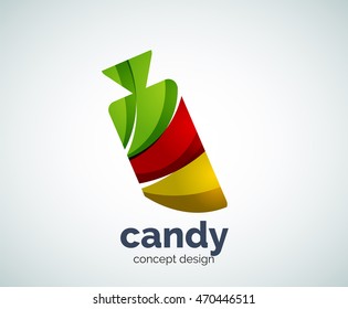 Plantilla de logotipo de caramelos vectores, icono de negocio abstracto