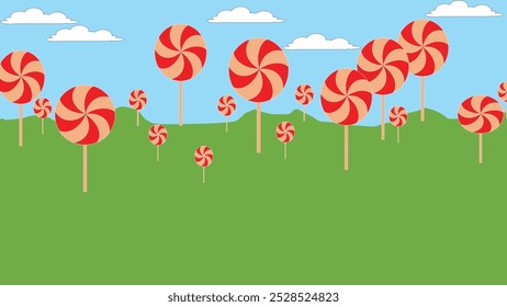 Vector de caramelo lollipop hermoso fondo