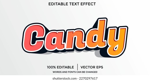 vector candy sugar text effect editable modern lettering typography font style