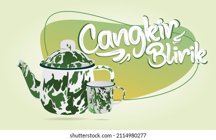 vector cangkir blirik for design