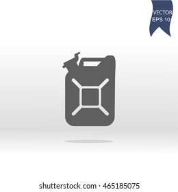 Vector canister icon. Can of gasoline. Canister automotive fuel. The capacity for gasoline. Gasoline refueling. Canister for car.