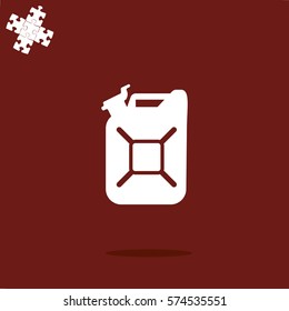 Vector canister icon. Can of gasoline. Canister automotive fuel. The capacity for gasoline. Gasoline refueling. Canister for car.