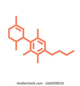 Molécula de cannabidiol vectorial (CBD). Fórmula química de cannabis o cáñamo o marihuana.