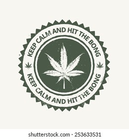 Vektor Cannabis Grunge Emblem.