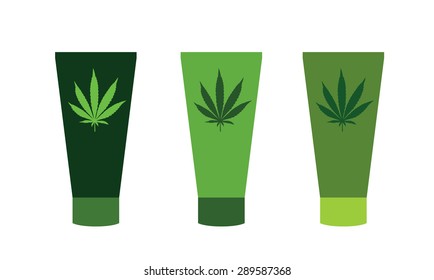 Vector cannabis icon isolated set