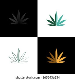 vector del icono del logotipo de la hoja de cannabis