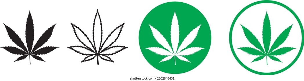 Vector cannabis leaf silhouette and logo Marijuana.
